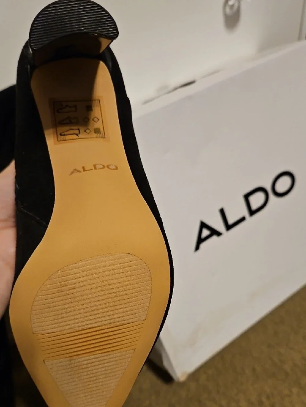 Aldo Black Over-the-Knee Suede Stiletto Boots